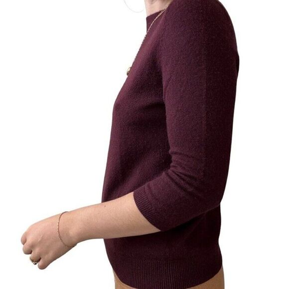 Talbots Womens Burgundy Red 100% Cashmere Preppy Soft Sweater Sz M - Picture 4 of 5